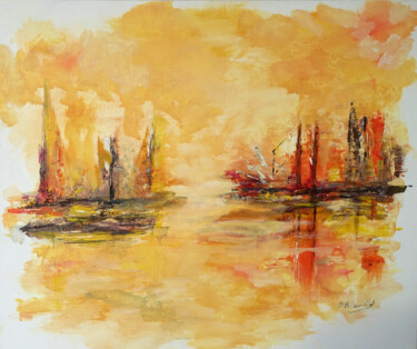 Peinture intitulée "imagine 2" par Monique Blanchet, Œuvre d'art originale, Huile Monté sur Châssis en bois