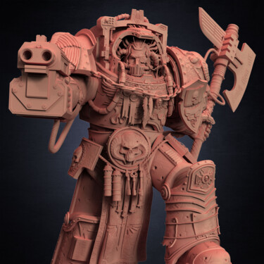 제목이 "Warhammer Librarian"인 디지털 아트 Yacine Brinis로, 원작, 3D 모델링