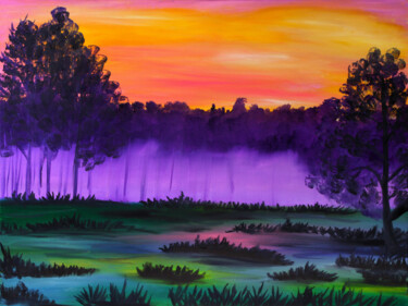 Foggy morning Painting Peinture intitulée "Foggy morning Paint…" par Tetiana Surshko (SurshkoArt), Œuvre d'art originale, Huile