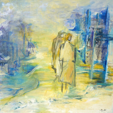 Peinture intitulée "Vestiges 2" par Monique Blanchet, Œuvre d'art originale, Huile Monté sur Châssis en bois