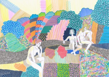 Le lac froid Drawing titled "Le lac froid" by Virginie Dorseuil, Original Artwork, Marker