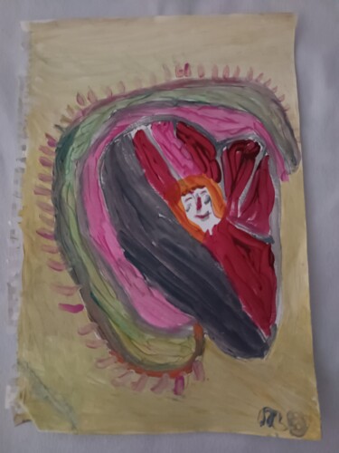 Malerei mit dem Titel "La libellule" von Messaouda Bellout, Original-Kunstwerk, Acryl