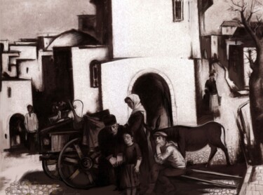 绘画 标题为“arrival of refugees…” 由Azeriman, 原创艺术品, 数字油画