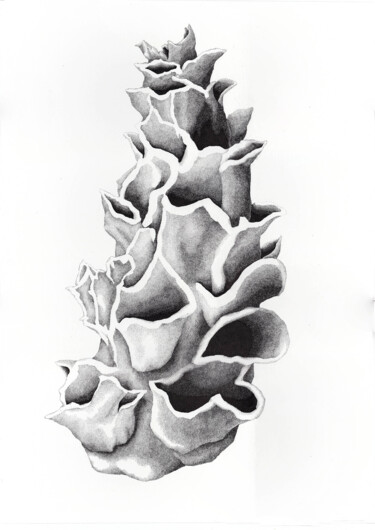 「Scorie • Eclat I」というタイトルの描画 Séverine Bourgeoisによって, オリジナルのアートワーク, インク