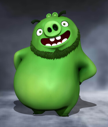 제목이 "Leonard Angry Birds"인 디지털 아트 Yacine Brinis로, 원작, 3D 모델링