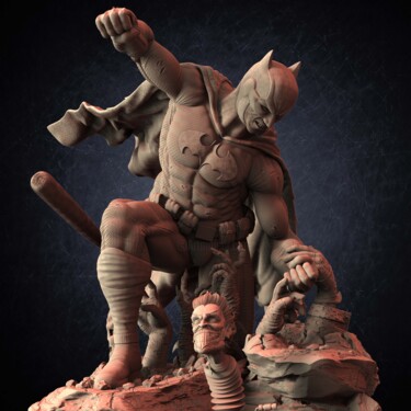 Digital Arts titled "Batman DCeased" by Yacine Brinis, Original Artwork, 3D Modeling