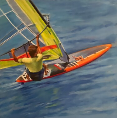绘画 标题为“Windsurfer in flight” 由Karas Gleb, 原创艺术品, 油