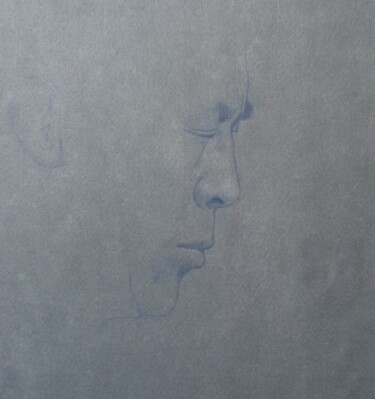 Zeichnungen mit dem Titel "Meditation" von Regina Hermann, Original-Kunstwerk, Conté-Buntstifte