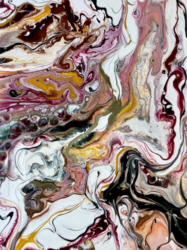 绘画 标题为“Fluid art abstracti…” 由Viktoriia Balandina, 原创艺术品, 丙烯 安装在木质担架架上