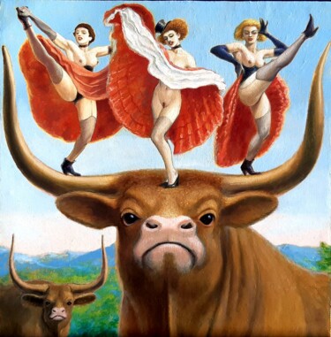Peinture intitulée "Le Cancan de l'Inco…" par Igor Stepanov, Œuvre d'art originale, Huile