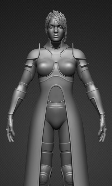 Digital Arts titled "Female Warrior Base…" by Yacine Brinis, Original Artwork, 3D Modeling
