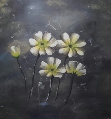 绘画 标题为“Dandelion” 由Marjolaine Perreau, 原创艺术品, 丙烯 安装在木质担架架上