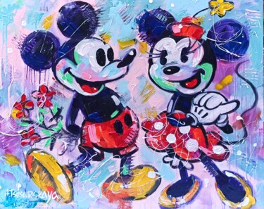 Mickey and Minnie Mouse - colorful painting 绘画 标题为“Mickey and Minnie M…” 由Aliaksandra Tsesarskaya, 原创艺术品, 丙烯