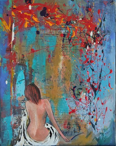 Painting titled ""au delà"" by Bea Madelenat, Original Artwork, Acrylic