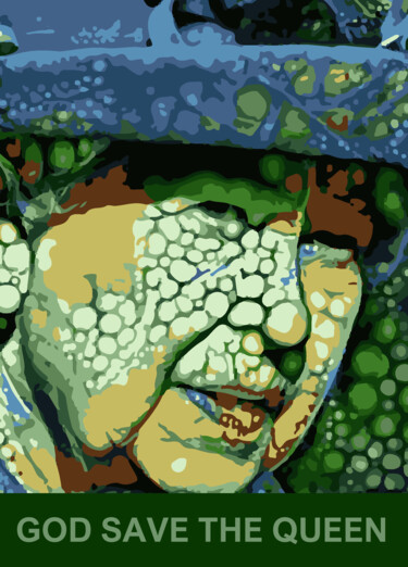 数字艺术 标题为“GOD SAVE THE QUEEN” 由Josep Domènech, 原创艺术品, 2D数字工作 安装在纸板上