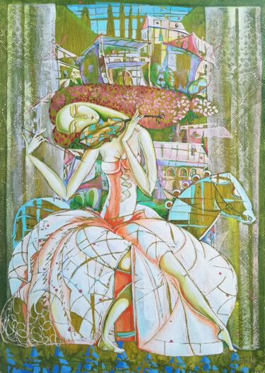 Soul music (70x50cm, oil painting, modern, ready to hang) Peinture intitulée "Soul music (70x50cm…" par Anahit Mirijanyan, Œuvre d'art originale, Huile Monté sur Châssis en bois