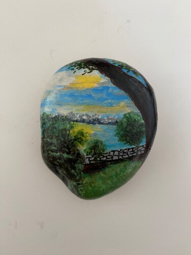Peinture intitulée "Paysage de Sté Hélè…" par Cathou-Bazec, Œuvre d'art originale, Acrylique