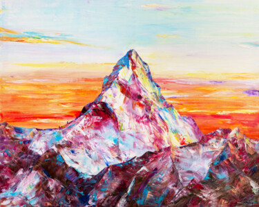 Many-Faced Everest Painting titled "Many-Faced Everest" by Natalia Shchipakina, Original Artwork, Oil Mounted on Wood Stretcher frame