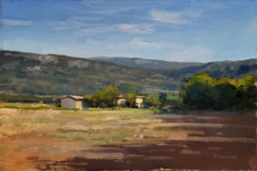 Peinture intitulée "Fermes en Haute-Pro…" par Pascal Giroud, Œuvre d'art originale, Huile