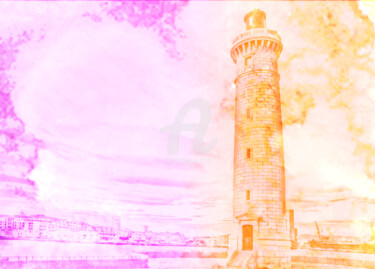 Phare de Sète | peinture numérique Arts numériques intitulée "Phare de Sète | pei…" par Artenseo, Œuvre d'art originale, Peinture numérique