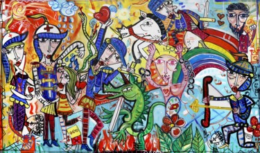 Battaglia al Tramonto Schilderij getiteld "Battaglia al Tramon…" door Alessandro Siviglia, Origineel Kunstwerk, Acryl