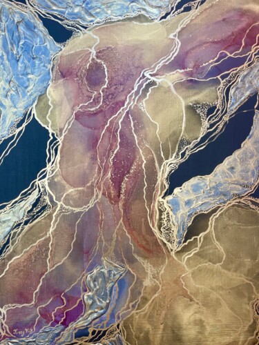Undersea world Peinture intitulée "Undersea world" par Viktoriia Balandina, Œuvre d'art originale, Encre Monté sur Châssis en bois