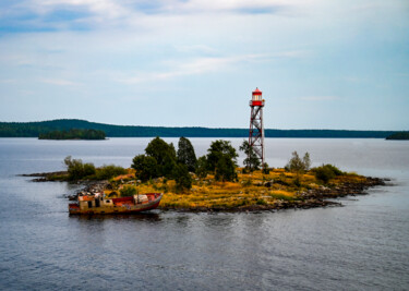 Island in the middle of the lake Fotografie getiteld "Island in the middl…" door Tanya Shark, Origineel Kunstwerk, Digitale fotografie