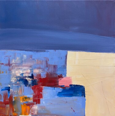 TOWARD THE WEST — ABSTRACT GEOMETRIC ORIGINAL OIL PAINTING 绘画 标题为“TOWARD THE WEST — A…” 由Ildar Minnegalimov (exesalle), 原创艺术品, 油