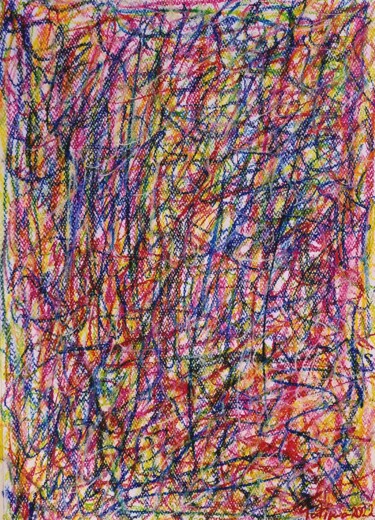 Painting titled "N.° 7 Outside Perce…" by Fatima Sardinha, Original Artwork, Pastel Mounted on Glass