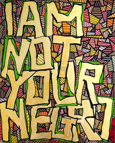 绘画 标题为“I am not your negro…” 由Denis Vincent, 原创艺术品, 丙烯 安装在纸板上