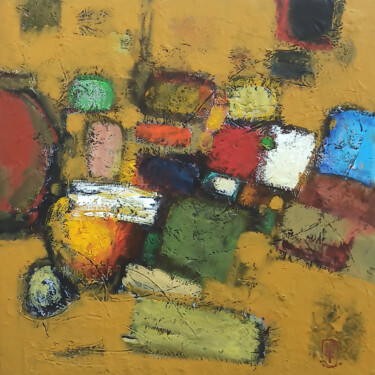 Abstraction-5 (60x60cm, oil painting, palette knife) Pintura intitulada "Abstraction-5 (60x6…" por Abgar Khachatryan, Obras de arte originais, Óleo Montado em Armação em madeira