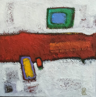 Abstraction-6 (60x60cm, oil painting, palette knife) Pintura intitulada "Abstraction-6 (60x6…" por Abgar Khachatryan, Obras de arte originais, Óleo Montado em Armação em madeira