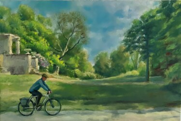 Painting titled "Wahnsee Berlin" by Karas Gleb, Original Artwork, Oil