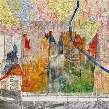 Bord de Seine 绘画 标题为“Bord de Seine” 由Isabelle Marthouret Brisset, 原创艺术品, 油 安装在木质担架架上