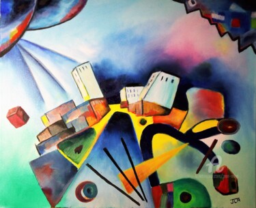 Peinture intitulée "Nancy" par Jean Rebel, Œuvre d'art originale, Huile Monté sur Châssis en bois
