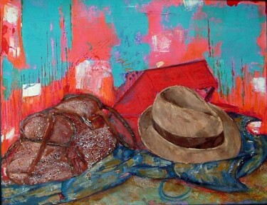 Peinture intitulée "nature morte au cha…" par Younes Sari, Œuvre d'art originale, Huile