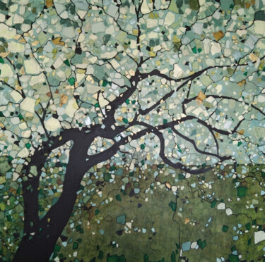 Painting titled "L'Envol" by Sophie Cantou, Original Artwork, Acrylic Mounted on Wood Stretcher frame