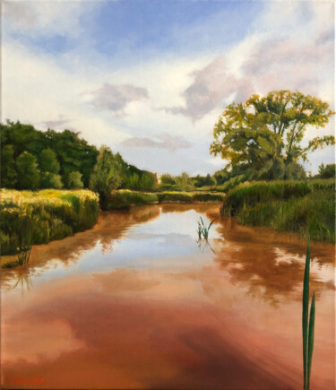 Peinture intitulée ""Le Marais, Ganshor…" par Olivier Rose, Œuvre d'art originale, Huile