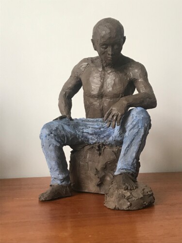 Sculpture titled "Ticaille" by Bee Pellerin, Original Artwork, Terra cotta