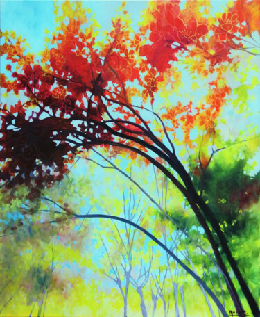 Painting titled "un air penché" by Dany Masson, Original Artwork, Oil
