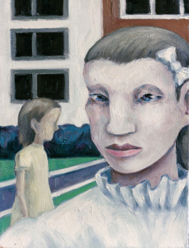 September 1 Painting titled "September 1" by Yuliya Kachan, Original Artwork, Oil Mounted on Wood Stretcher frame