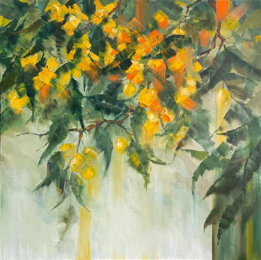 365 SUMMER LAYER Painting titled "365 SUMMER LAYER" by Anna Gurechkina, Original Artwork, Oil Mounted on Wood Stretcher frame