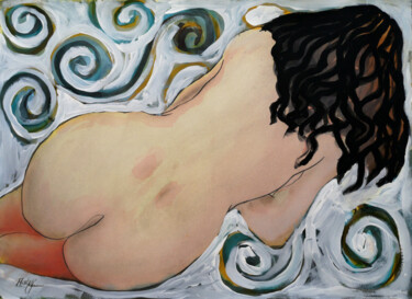 Annie rêvant en bas rouges 图画 标题为“Annie rêvant en bas…” 由Stewart Fletcher, 原创艺术品, 丙烯