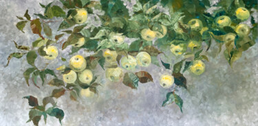 ANTONOVKA Painting titled "ANTONOVKA" by Anna Gurechkina, Original Artwork, Oil Mounted on Wood Stretcher frame