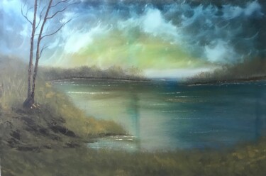 Schilderij getiteld "Landscape" door Alicia Lopez, Origineel Kunstwerk, Olie