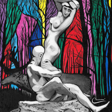 绘画 标题为“Corps et Âmes” 由Geneviève Chaussé, 原创艺术品, 水彩