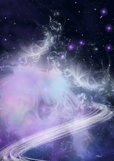 Digital Arts titled "Espace sacré" by Stéphanie Menard, Original Artwork, Digital Painting
