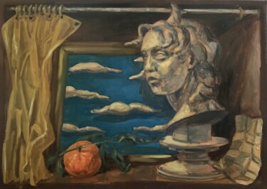 Painting titled "Invenzione" by Cristiano Quagliozzi, Original Artwork, Oil