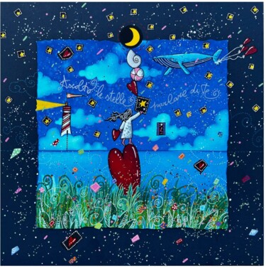印花与版画 标题为“Ascolto le stelle p…” 由Andrea Agostini, 原创艺术品, 丝网印刷