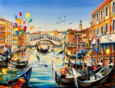 Peinture intitulée "Près du pont du Ria…" par Charlotte Lachapelle, Œuvre d'art originale, Acrylique